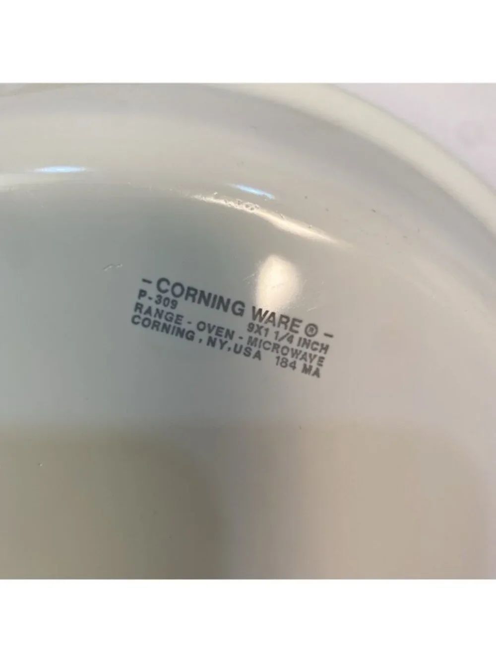 Vintage Corning Ware White P-309 Vintage Pie Plate Serving Dish 9”